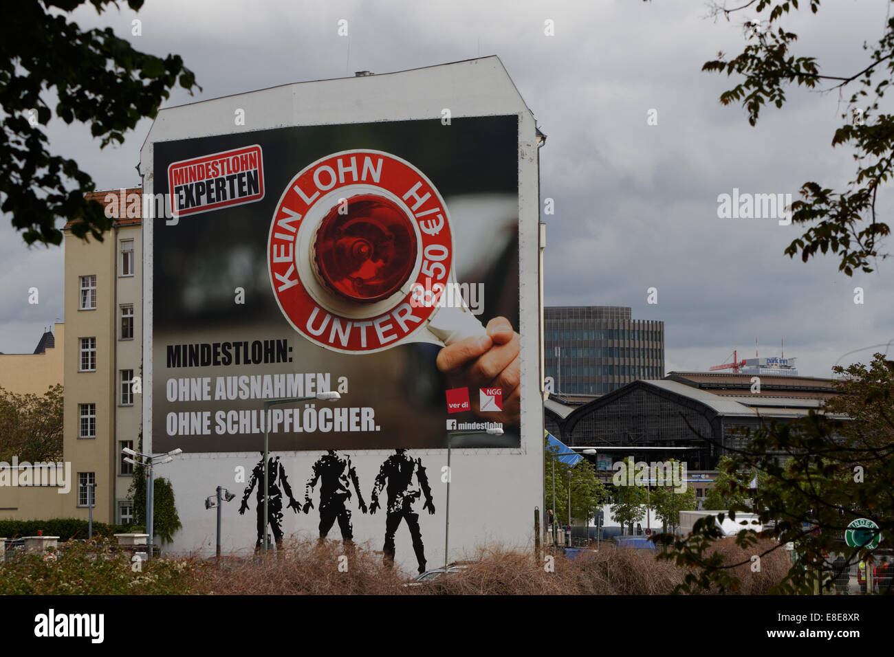 Berlino, Germania, Poster salario minimo senza eccezione Foto Stock
