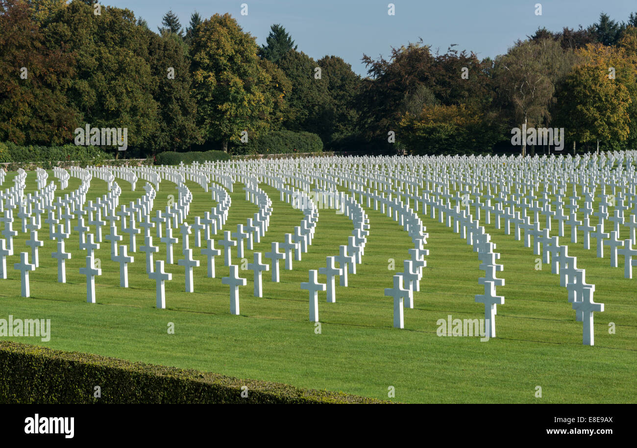Il militare cimitero americano henri chapelle in Belgio città hombourg Foto Stock