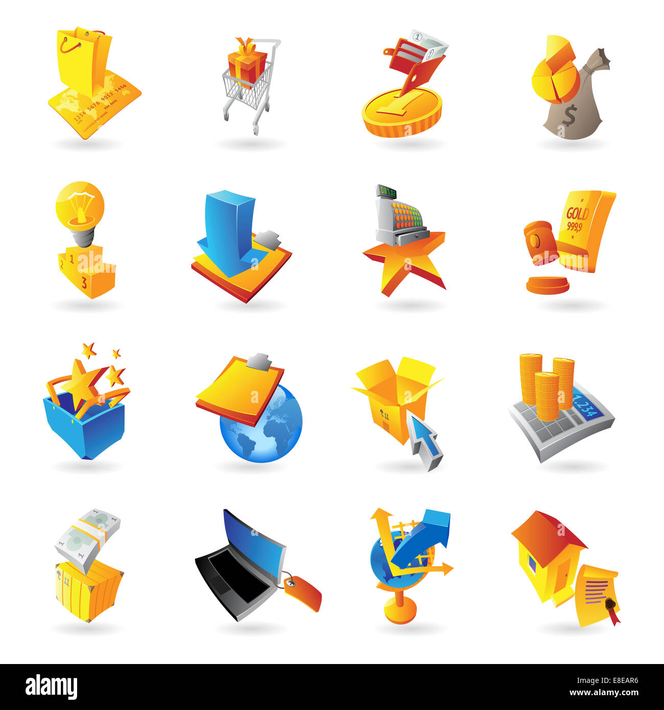 Le icone per il commercio al dettaglio. Foto Stock