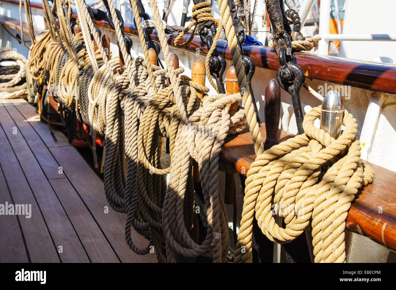 Tall Ship rigging Foto Stock Tall Ship rigging Foto Stock