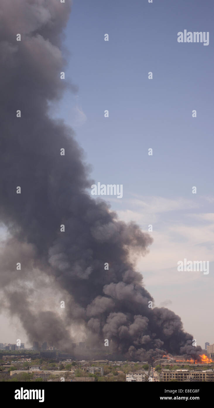 Sito in costruzione fire in Houston Foto Stock