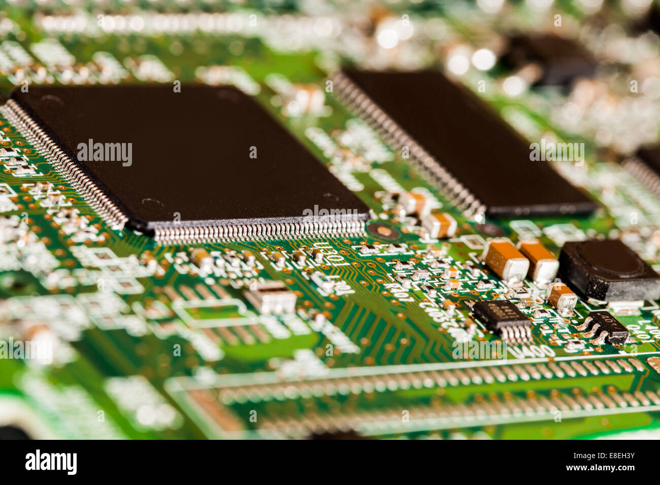 Extreme Closeup di Microchip Dettagli Foto Stock