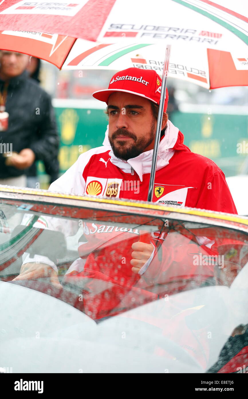 Fernando Alonso, Ferrari, Suzuka, in Giappone, 05.10.2014, Formula una gara di F1, Giappone Grand Prix, Grosser Preis, GP du Japon, Motorsport, foto di: Sho TAMURA/AFLO SPORT GERMANIA FUORI Foto Stock