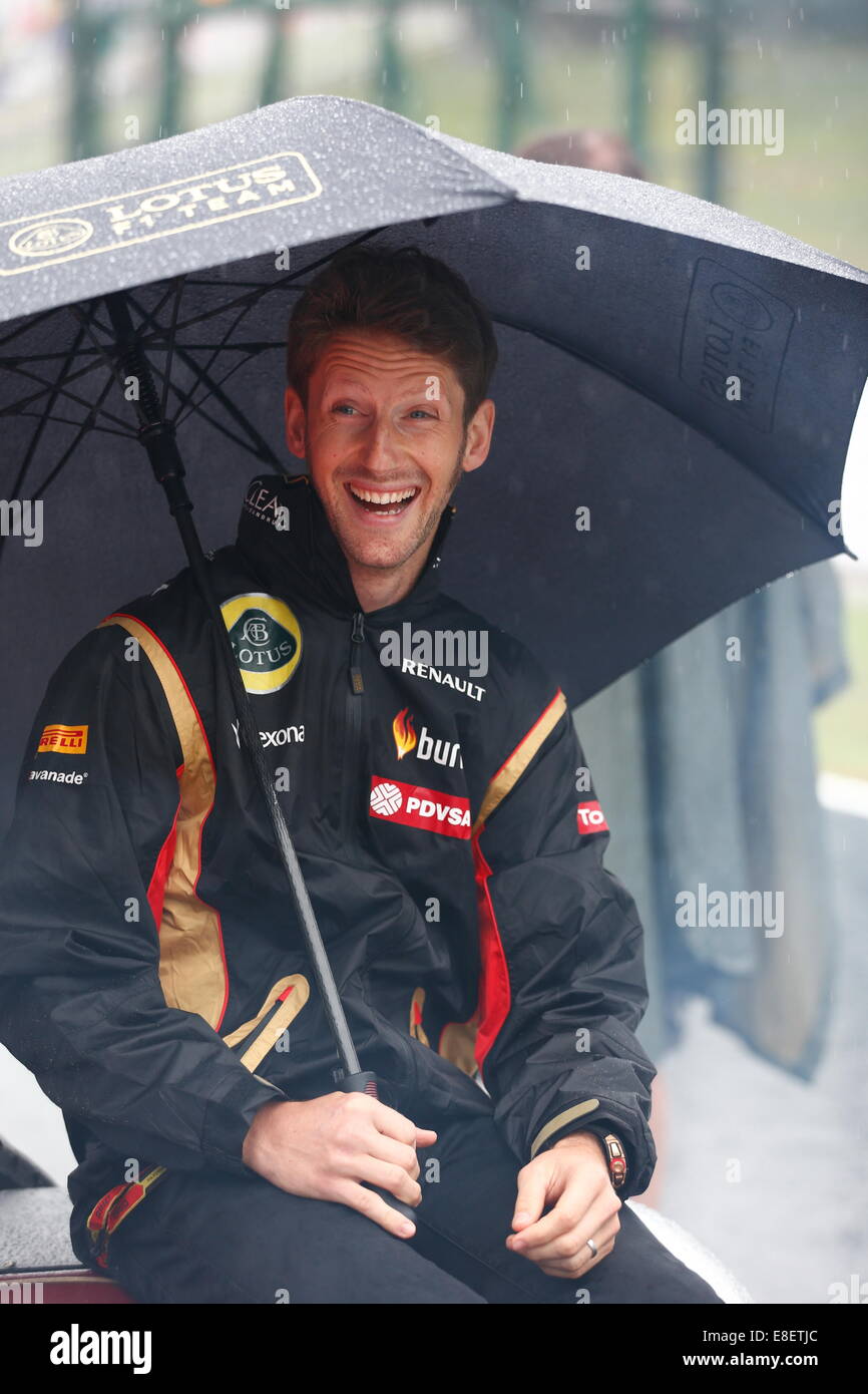 Romain Grosjean, FRA, team Lotus di Suzuka, in Giappone, 05.10.2014, Formula una gara di F1, Giappone Grand Prix, Grosser Preis, GP du Japon, Motorsport, foto di: Sho TAMURA/AFLO SPORT GERMANIA FUORI Foto Stock