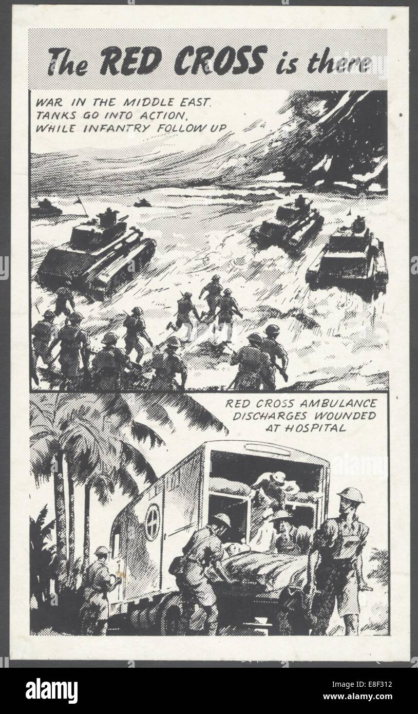 La Croce Rossa annuncio di guerra, negli anni Quaranta . Artista: Wilfred friggitrice Foto Stock