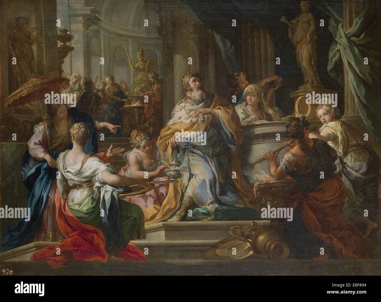 L'idolatria del re Salomone. Artista: Conca, Sebastiano (1680-1764) Foto Stock