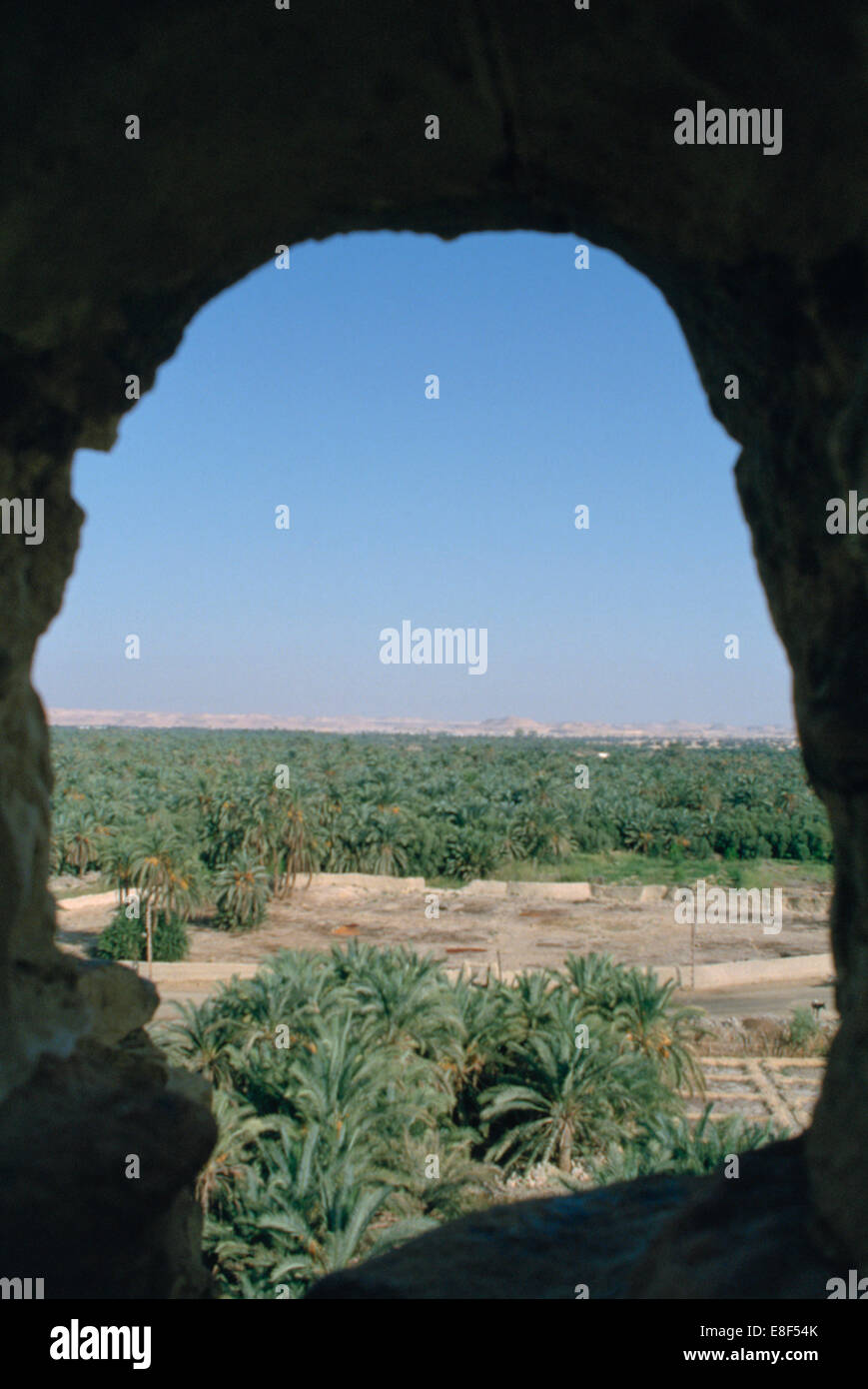 Vista di Siwa da Aghurmi, Egitto, 1992. Foto Stock