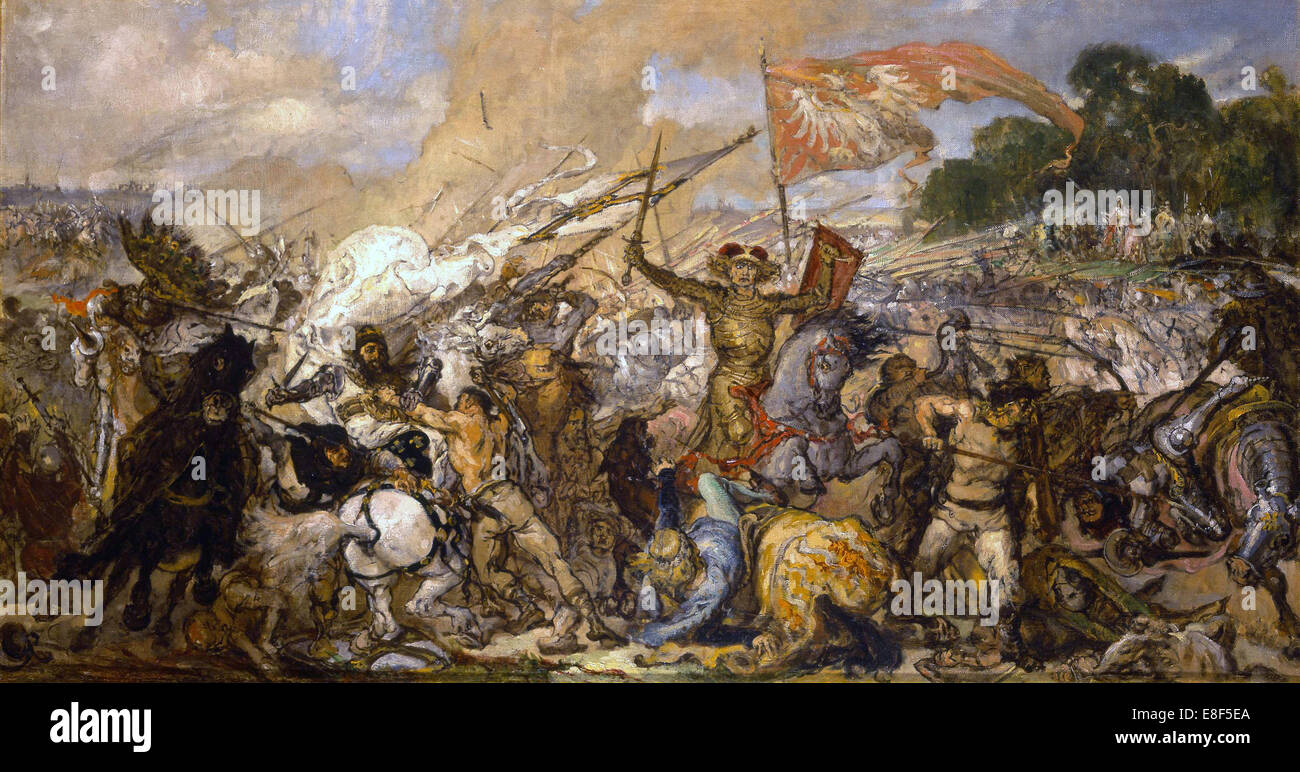 La battaglia di Grunwald (bozza). Artista: Matejko, Jan Alojzy (1838-1893) Foto Stock