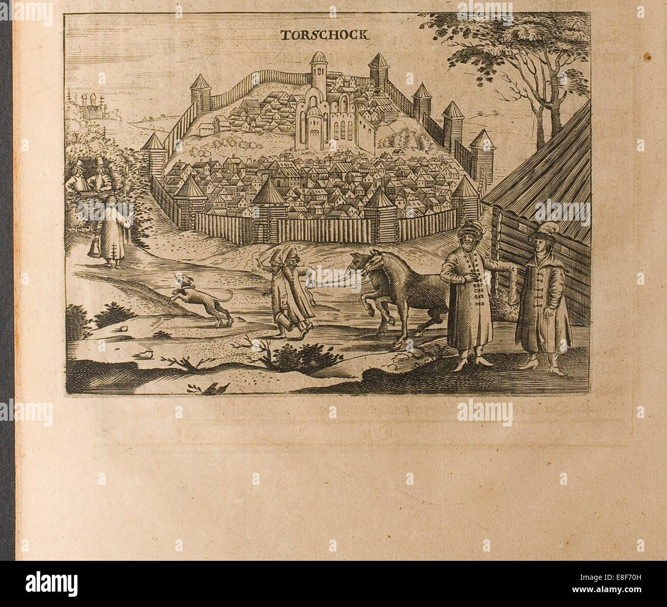 Torzhok (Illustrazione da viaggi per il Gran Duca di Moscovia e il re di Persia da Adam Ole Artista: Rothgiesser, Christian Lorenzen (?-1659) Foto Stock
