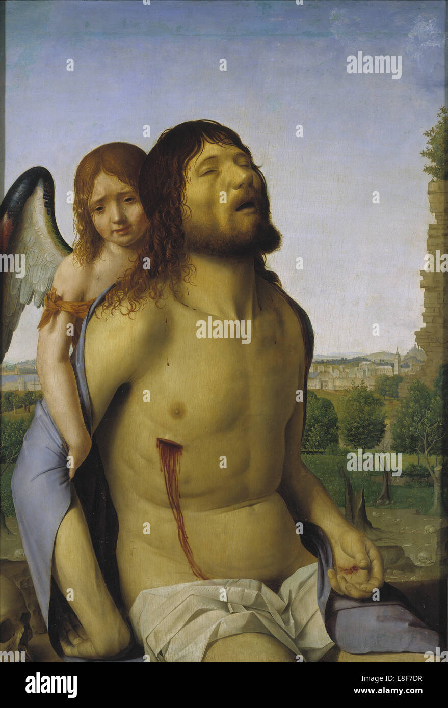 Il Cristo morto sostenuto da un angelo. Artista: Antonello da Messina (1430-1479 ca) Foto Stock