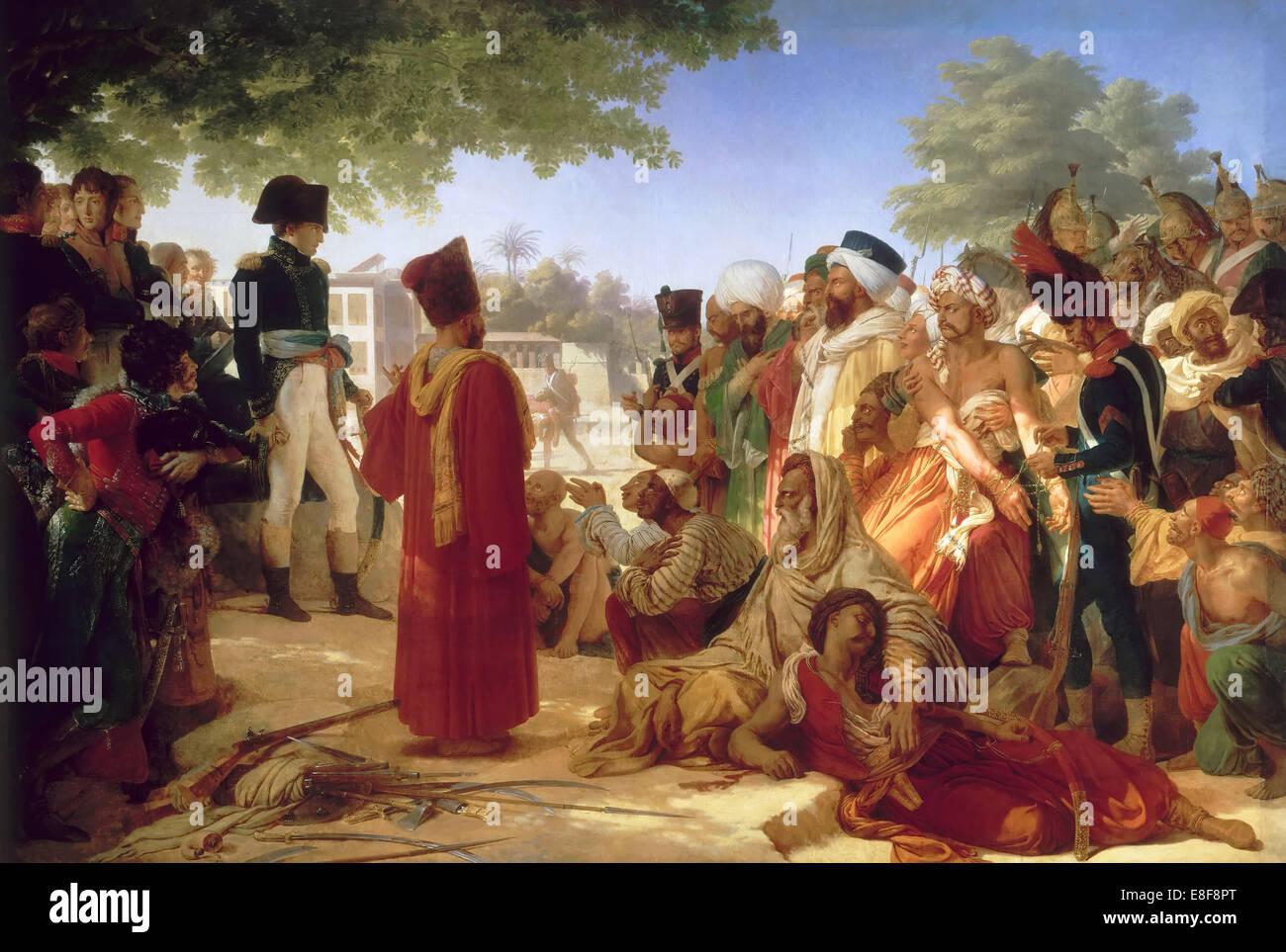 Napoleone Bonaparte perdonare i ribelli a Il Cairo, 23 ottobre 1798. Artista: Guérin, Pierre Narcisse, Baron (1774-1833) Foto Stock