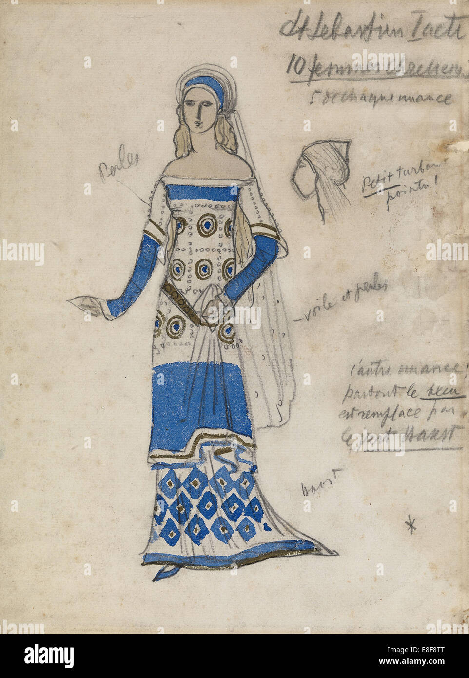 Costume Design per il gioco il Martirio di San Sebastiano di Gabriele D'Annunzio. Artista: Bakst, Léon (1866-1924) Foto Stock