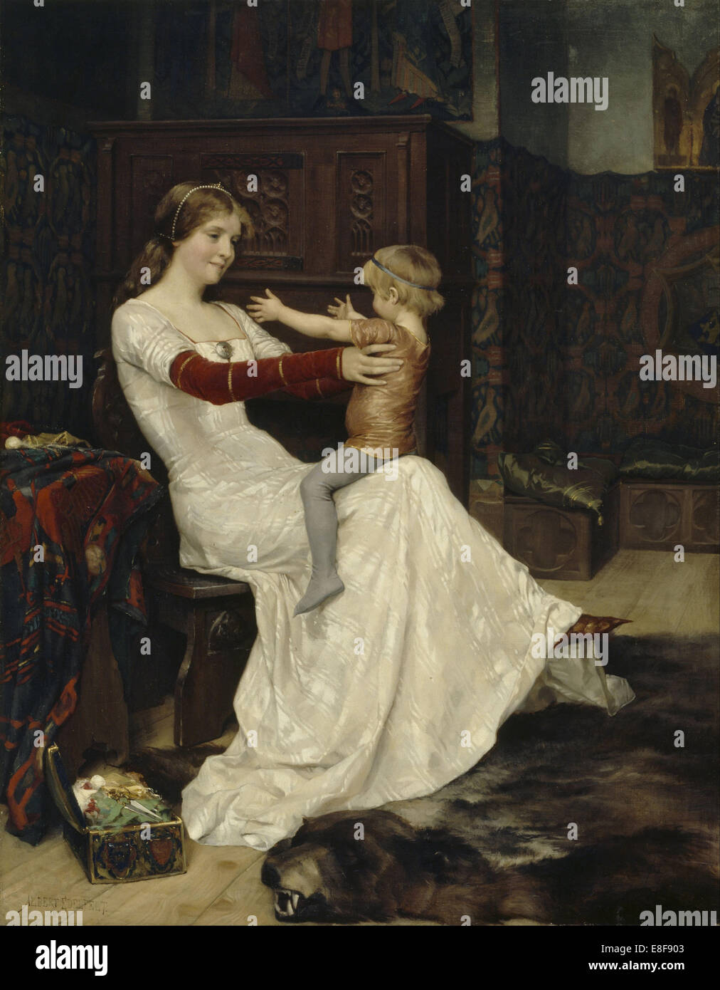 La regina Bianca di Namur. Artista: Edelfelt, Albert Gustaf Aristides (1854-1905) Foto Stock