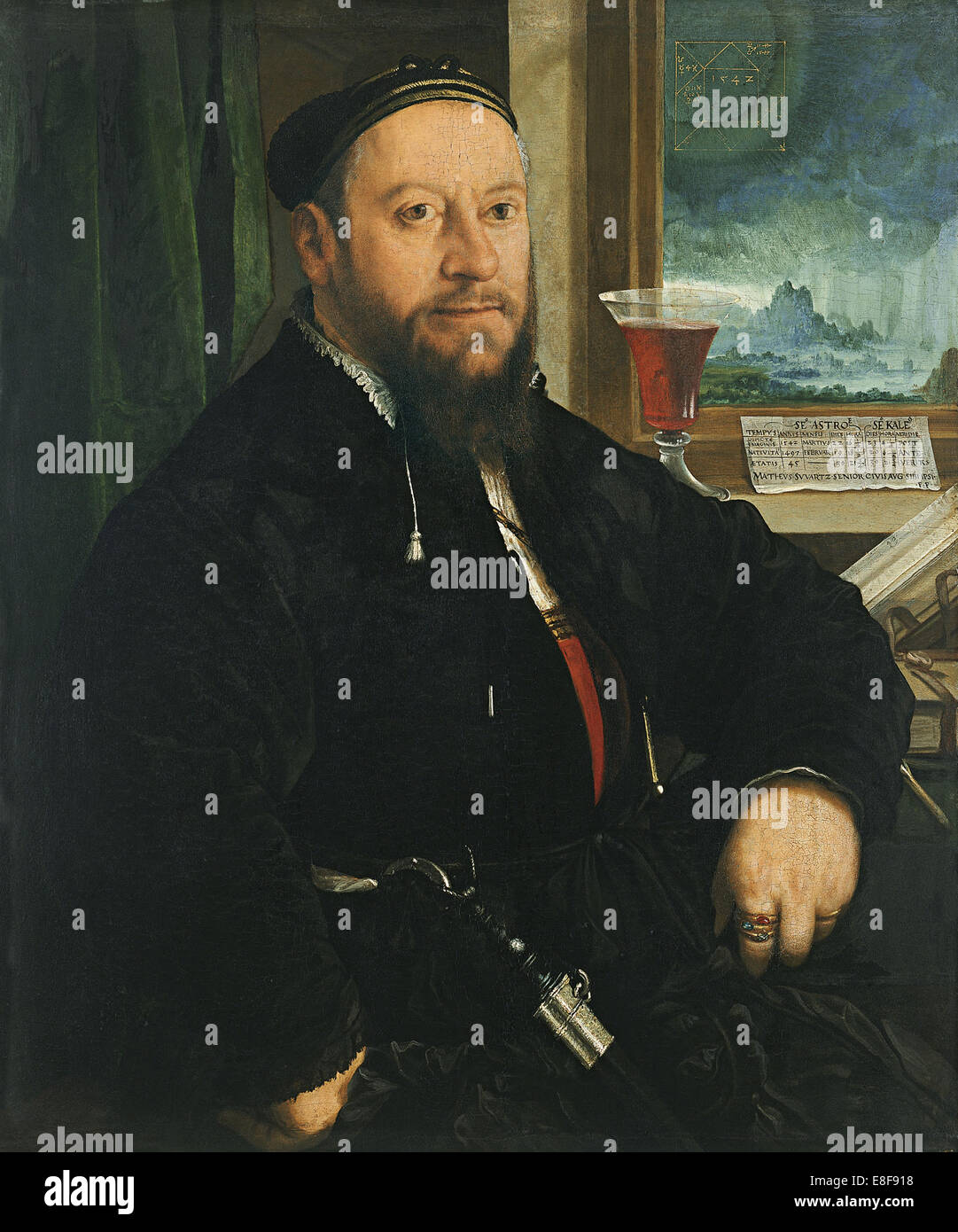 Ritratto di Matthäus Schwarz. Artista: Amberger Christoph (ca. 1500-1562) Foto Stock