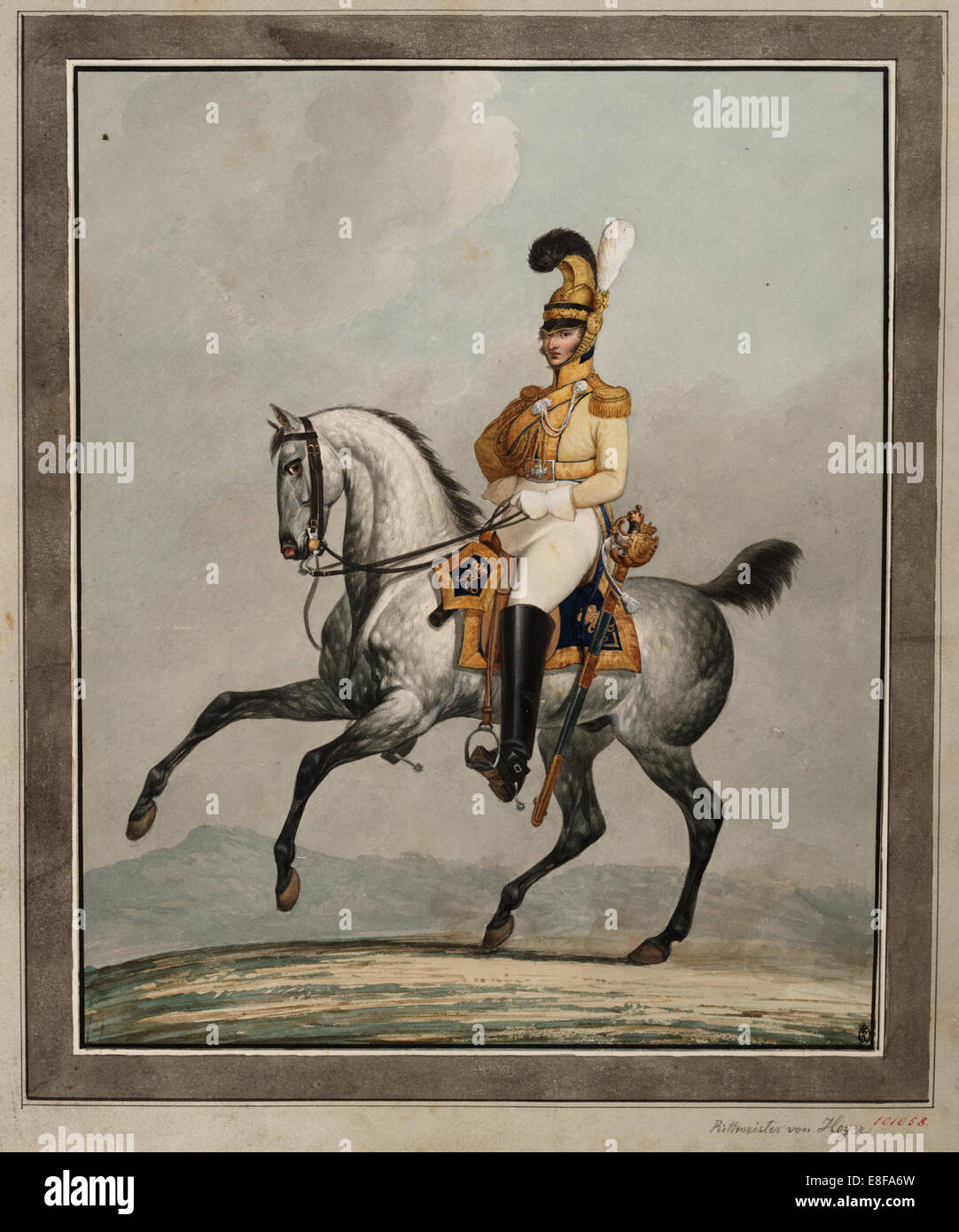 Dragoon officer del Regio esercito sassone. Artista: Sauerweid, Alexander Ivanovich (1783-1844) Foto Stock