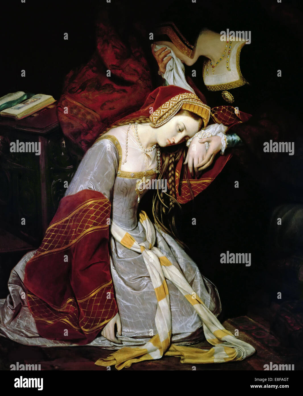 Anne Boleyn nella Torre di Londra. Artista: Cibot, Édouard (1799-1877) Foto Stock