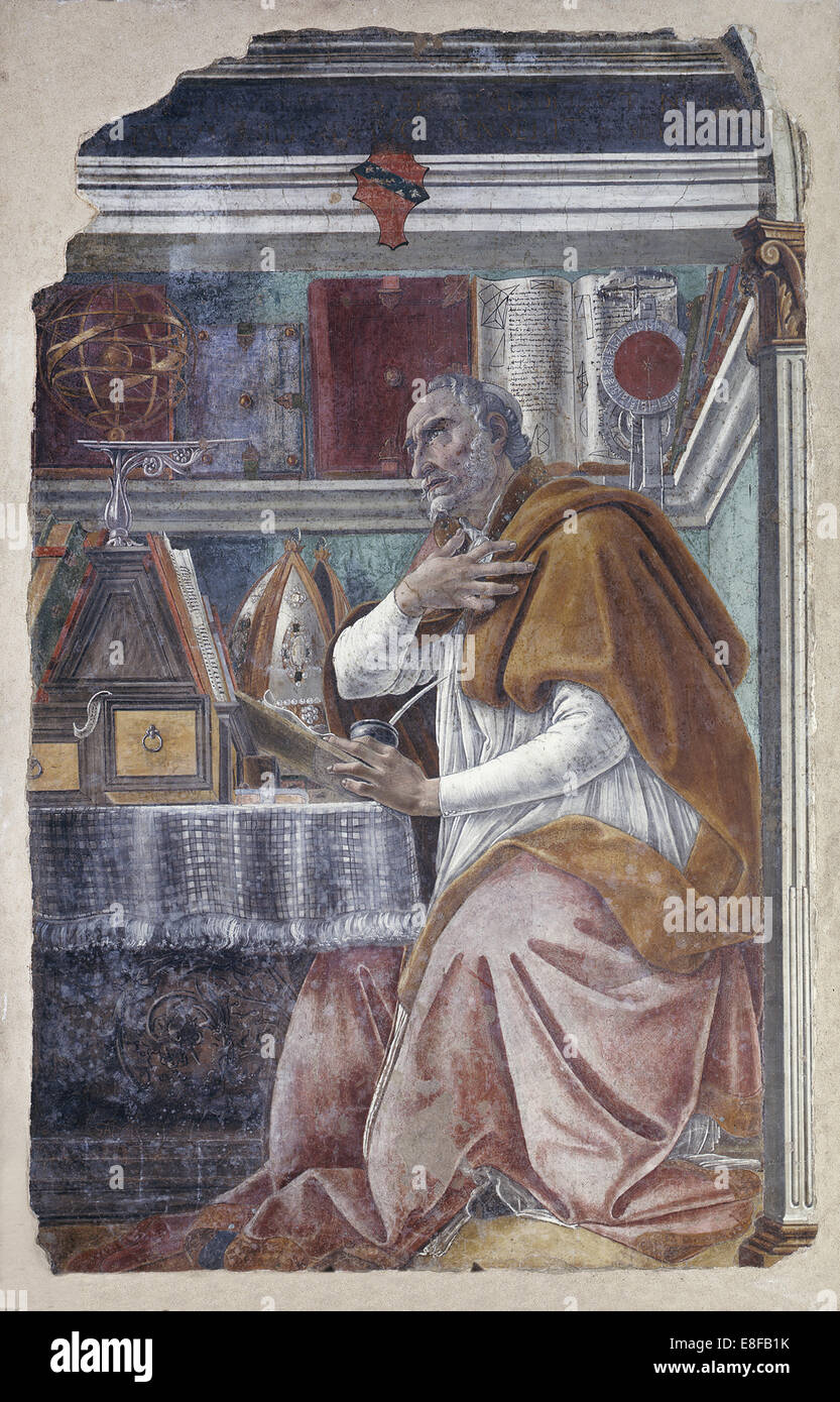 Sant Agostino nel suo studio. Artista: Botticelli, Sandro (1445-1510) Foto Stock
