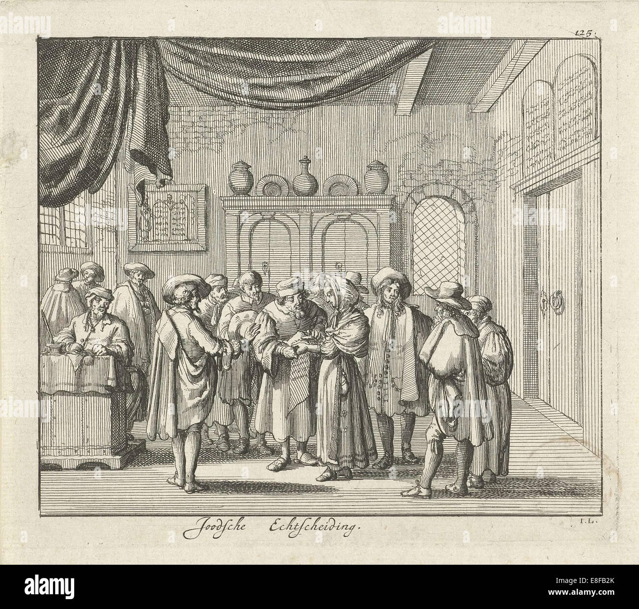 Divorzio ebraico. Artista: Luyken, Jan (Johannes) (1649-1712) Foto Stock