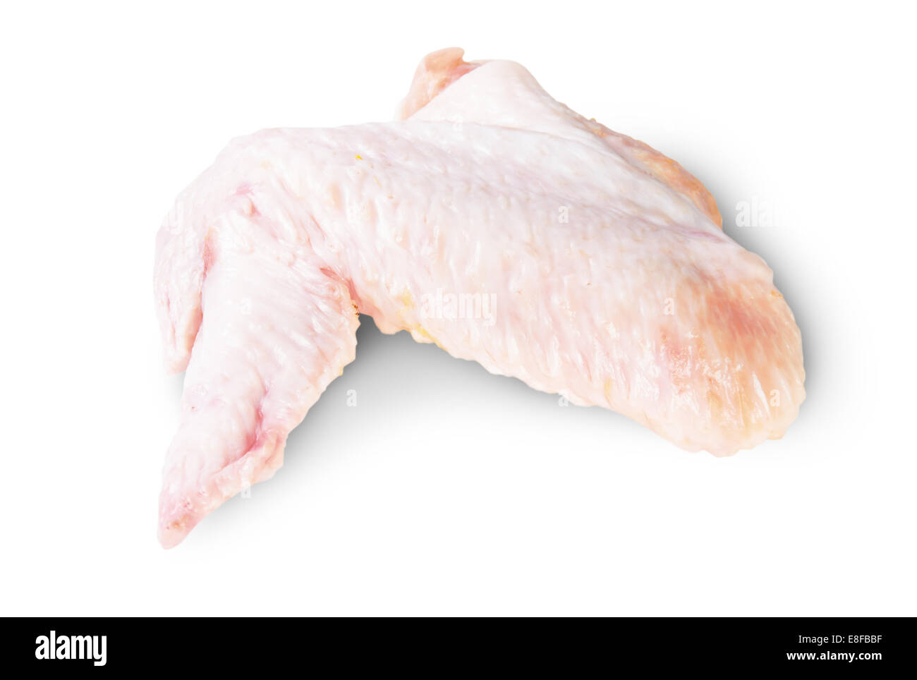 Il pollo crudo ala isolati su sfondo bianco Foto Stock