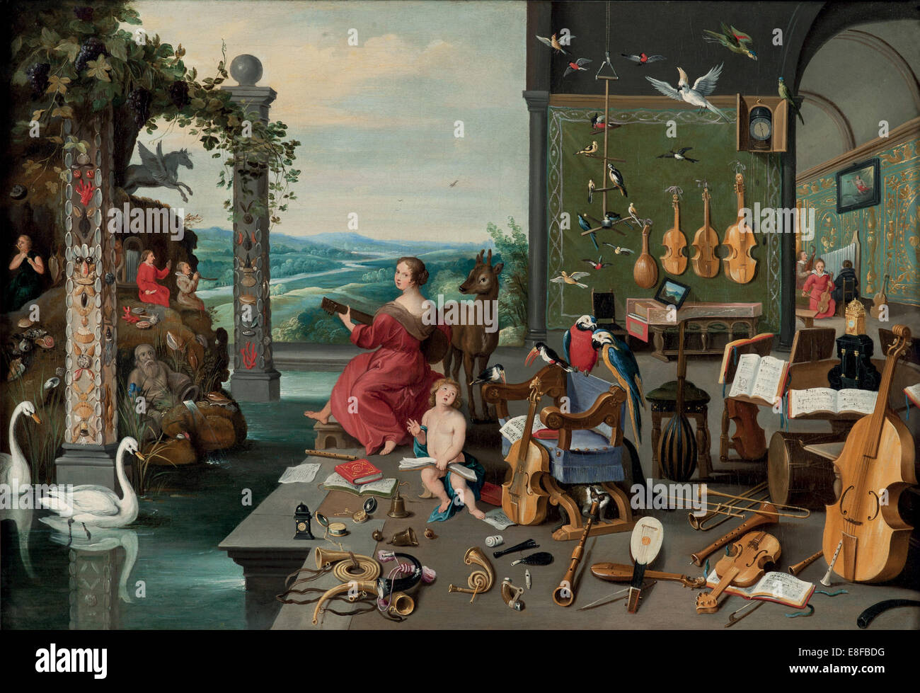 L'Allegoria dell'udito. Artista: Brueghel, Jan, il Giovane (1601-1678) Foto Stock