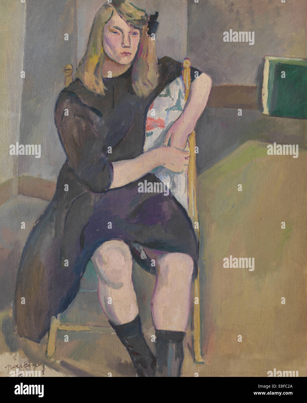 Seduto ragazza. Artista: Pascin, Jules (1885-1930) Foto Stock