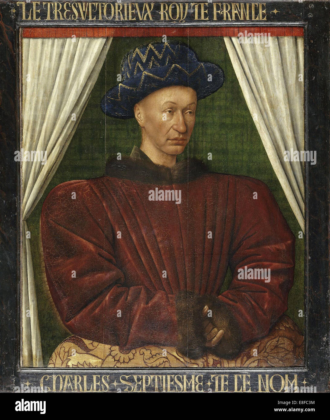 Ritratto di Re Carlo VII di Francia. Artista: Fouquet Jean (1420-1481) Foto Stock