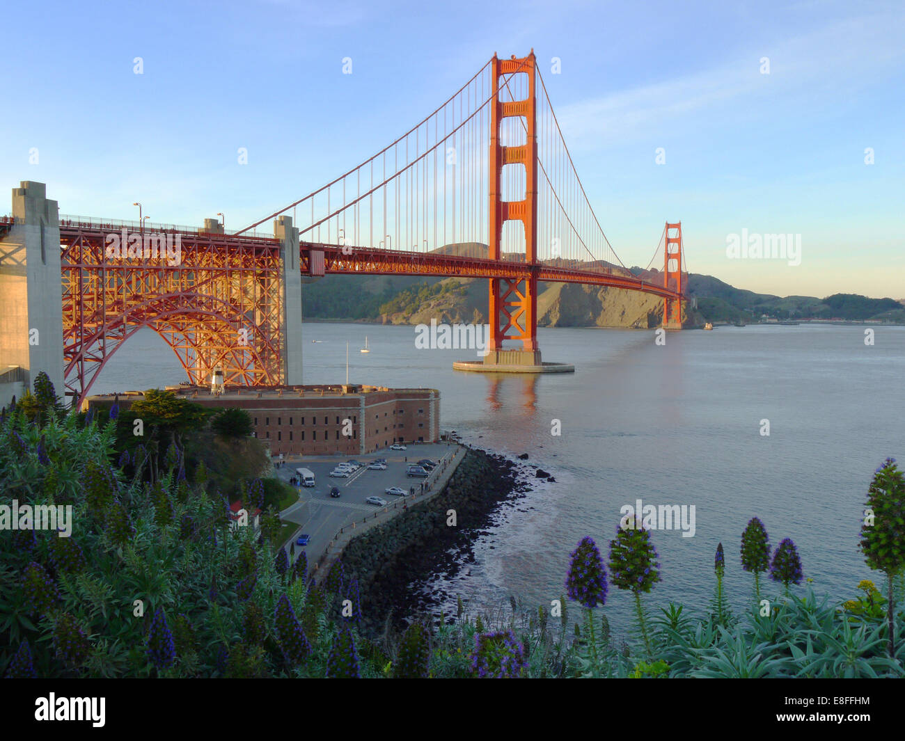 Vista del Golden Gate Bridge da Admiral's Point, San Francisco, California, USA Foto Stock