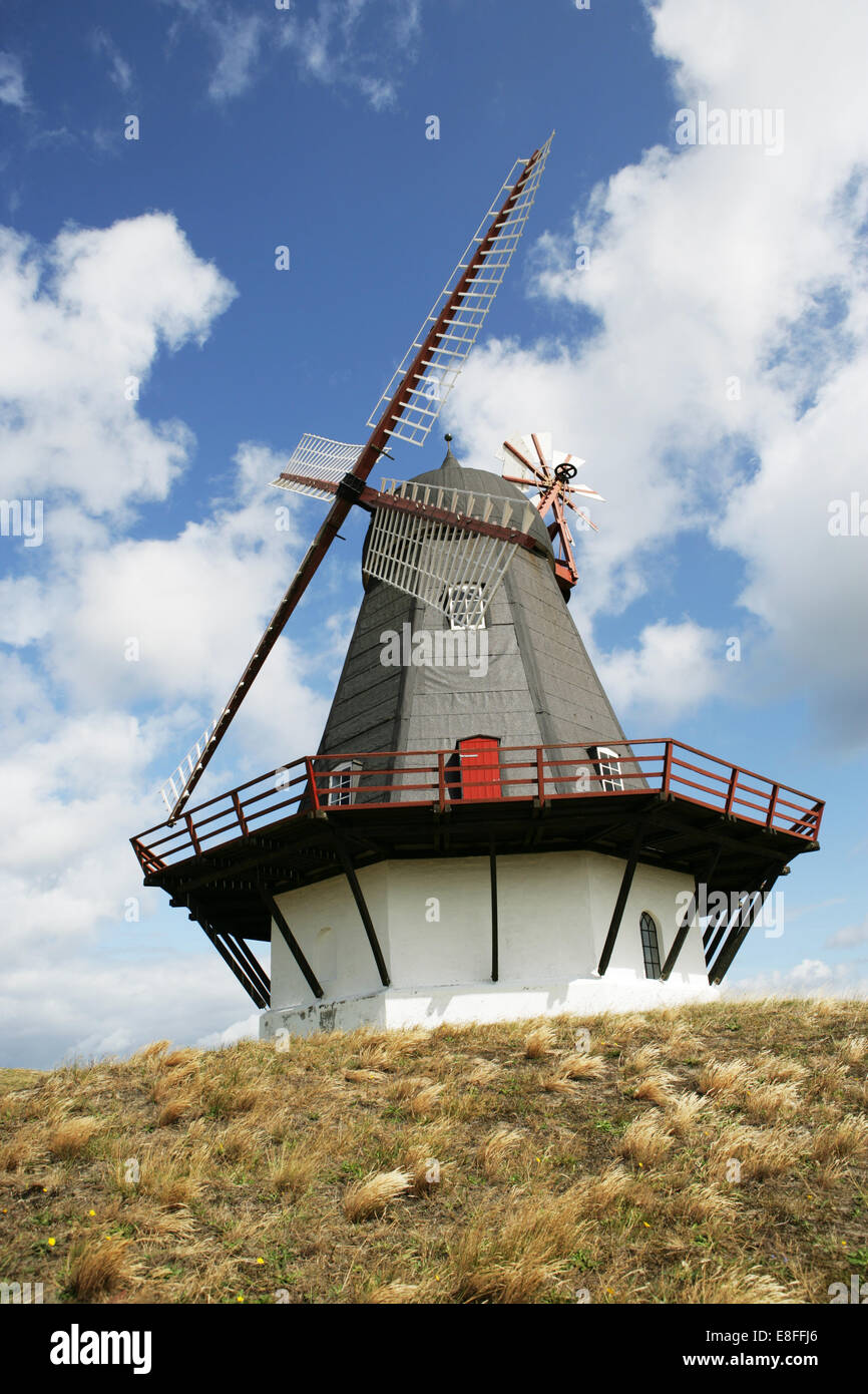 Mulino a vento, Sonderho, Fanoe, Jutland, Danimarca Foto Stock