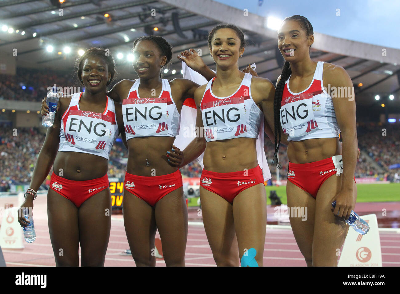 Asha Philip, Bianca Williams, Jodie Williams e Ashleigh Nelson (ITA). In Inghilterra con la medaglia di bronzo - Donne 4 x 100m Finale. Athle Foto Stock