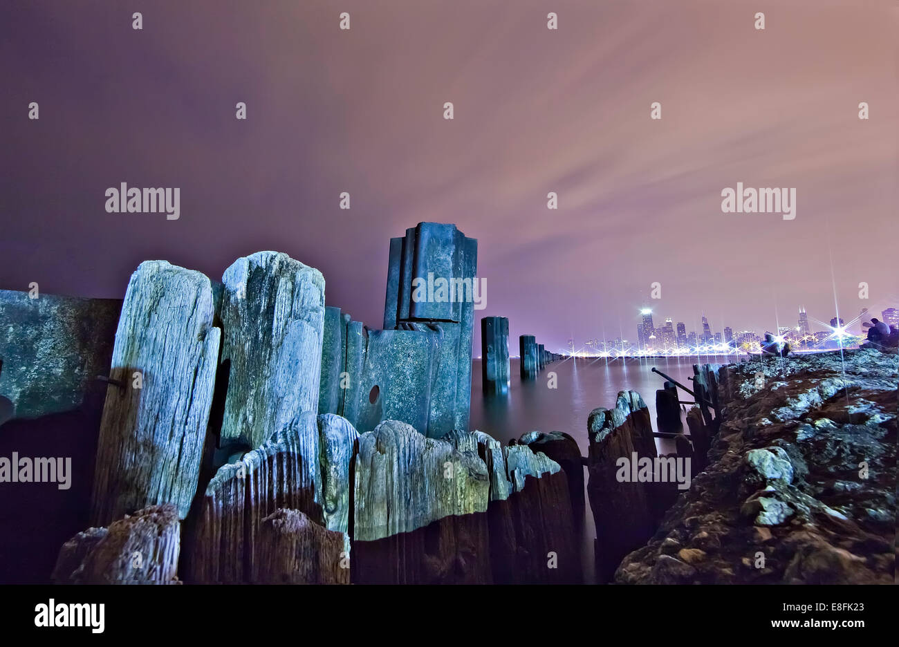 Stati Uniti d'America, Illinois, Contea di Cook, Summer Night in Chicago Foto Stock