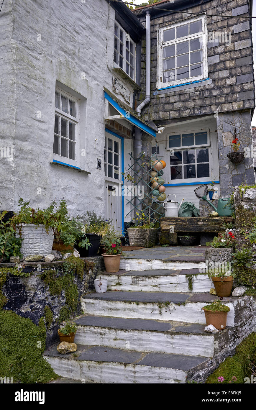 Cornish Cottage Polperro Cornovaglia Inghilterra UK Foto Stock
