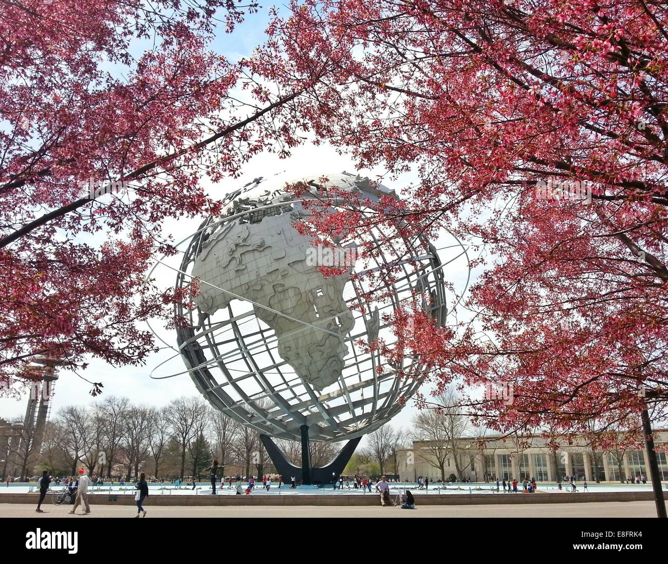Stati Uniti d'America, nello Stato di New York, New York City, Queens, Flushing Meadows Park, vista di unisfera Foto Stock