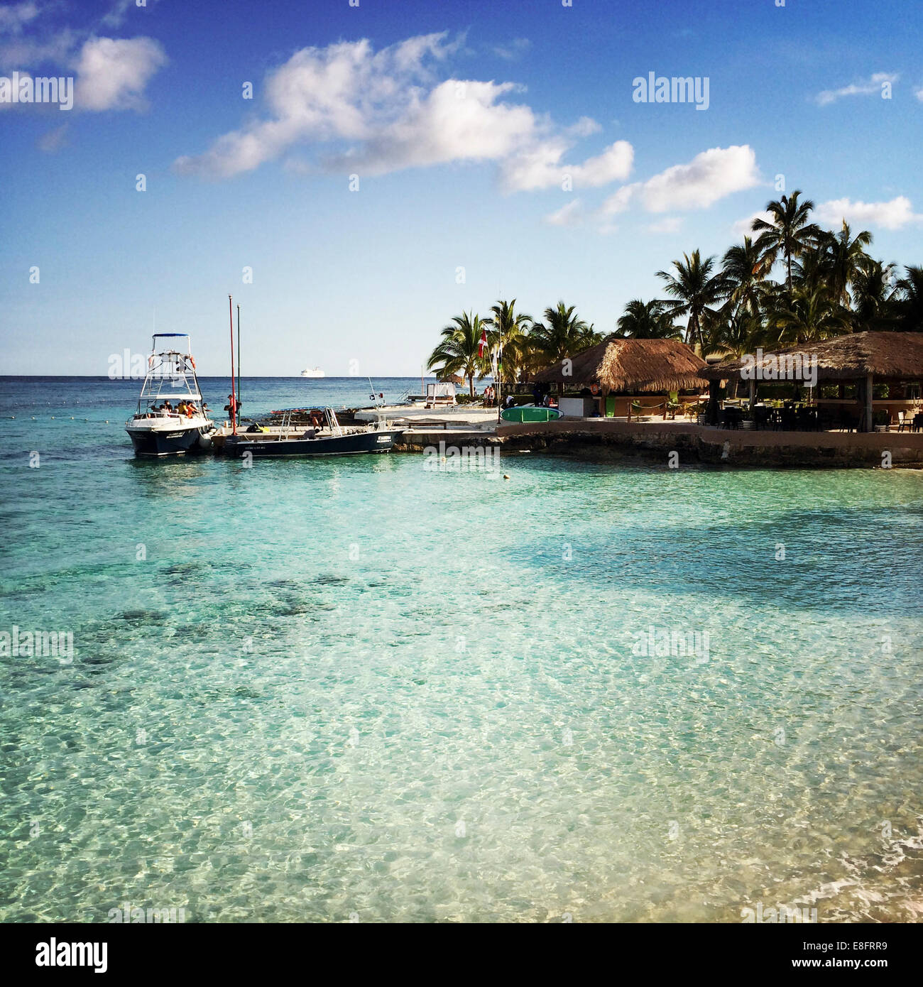 Messico, Isola di Cozumel, vista di pier Foto Stock
