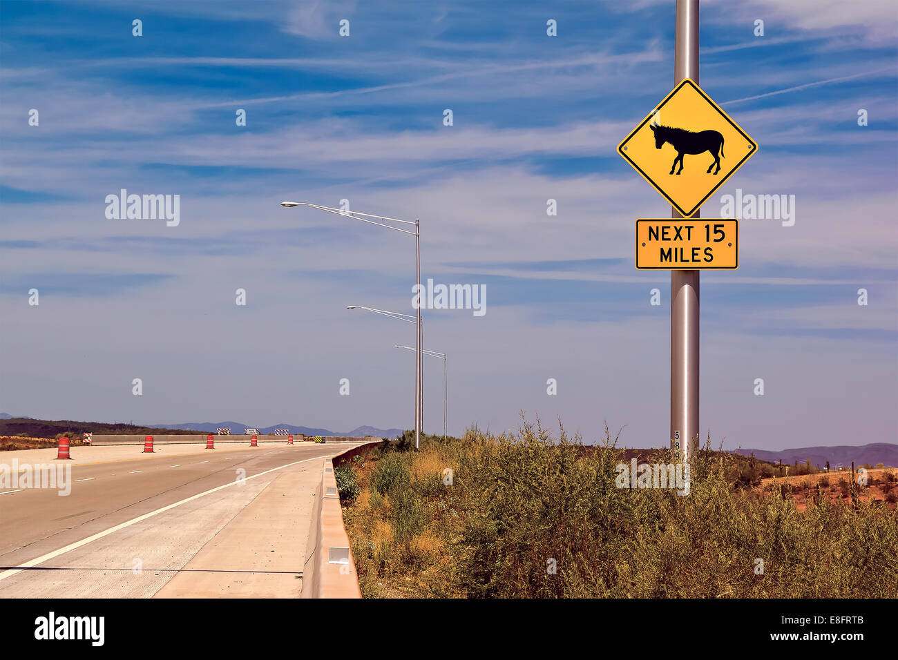 Stati Uniti d'America, Arizona Maricopa County, Phoenix, Maricopa Freeway, informazioni sospiro Foto Stock