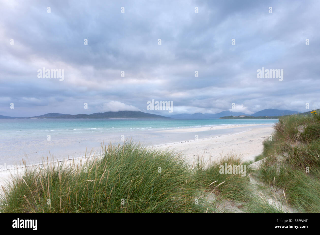 Spiaggia Seilebost dune e erba marram Isle of Harris Western Isles, Scozia Foto Stock