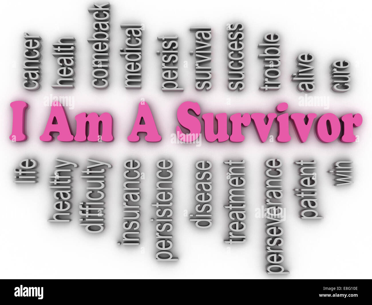 3d imagen io sono un concetto superstite parola Sfondo nuvola Foto Stock