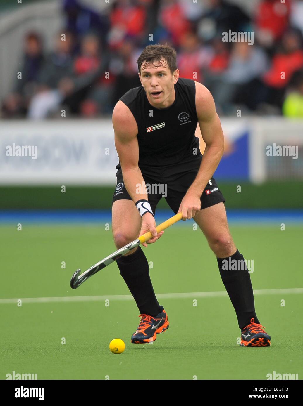 Nick Haig (NZL). Nuova Zelanda (NZL) v dell'India (IND). Mens semi-finale. Hockey. Glasgow National Hockey Center, Glasgow, Scotland, Regno Unito Foto Stock