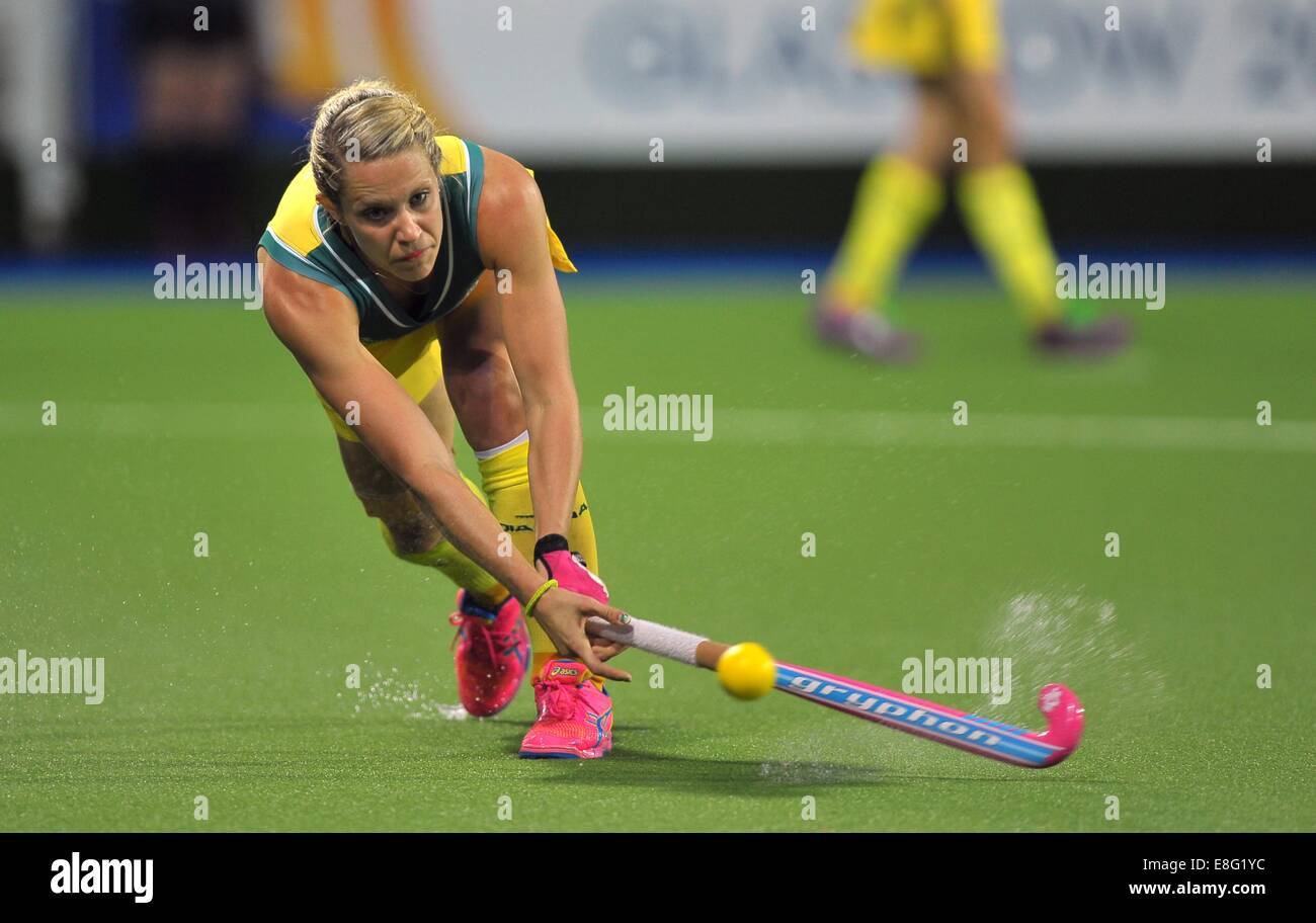 Edwina osso (AUS). Australia (AUS) v Inghilterra (ITA). Womens gold medal match. Hockey. Glasgow National Hockey Center di Glasgow, Sc Foto Stock