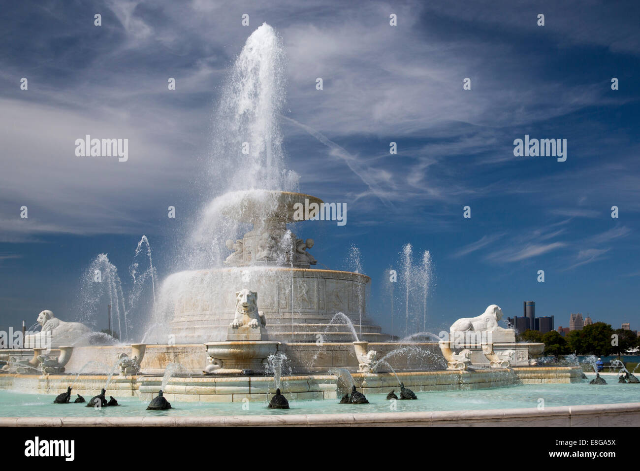 Detroit, Michigan - James Scott fontana commemorativa su Belle Isle. Foto Stock