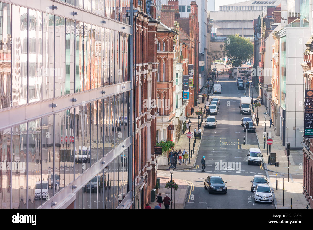 Edmund Street, Birmingham City Centre, Colmore quartiere degli affari Foto Stock