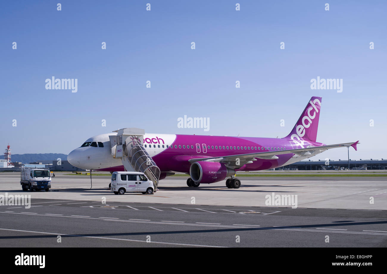 Peach Aviation, Giapponese low cost carrier compagnia aerea con sede in Osaka, Giappone Foto Stock