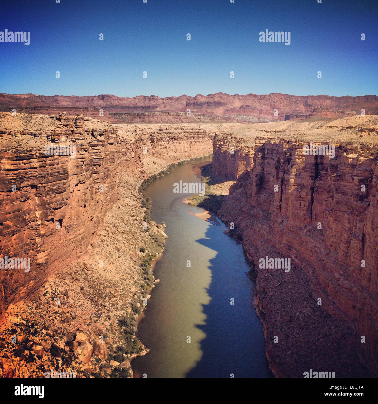 Vista del fiume Colorado dal Navajo Bridge, Arizona, Stati Uniti Foto Stock