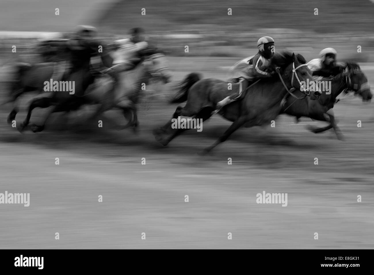 Tradizionale corsa di cavalli Lombok, Kuta, Nusa Tenggara occidentale, Indonesia Foto Stock