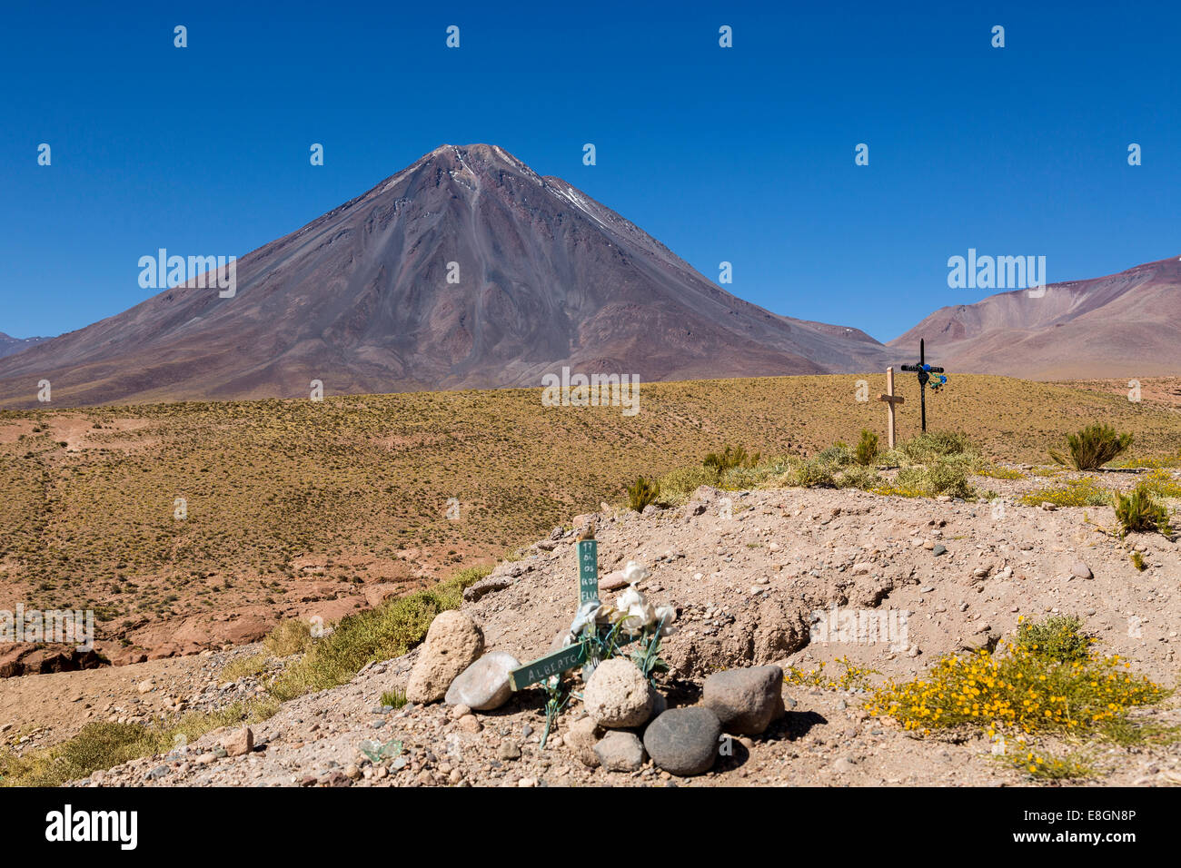 Vulcano Licancabur, il Deserto di Atacama, Cile Foto Stock