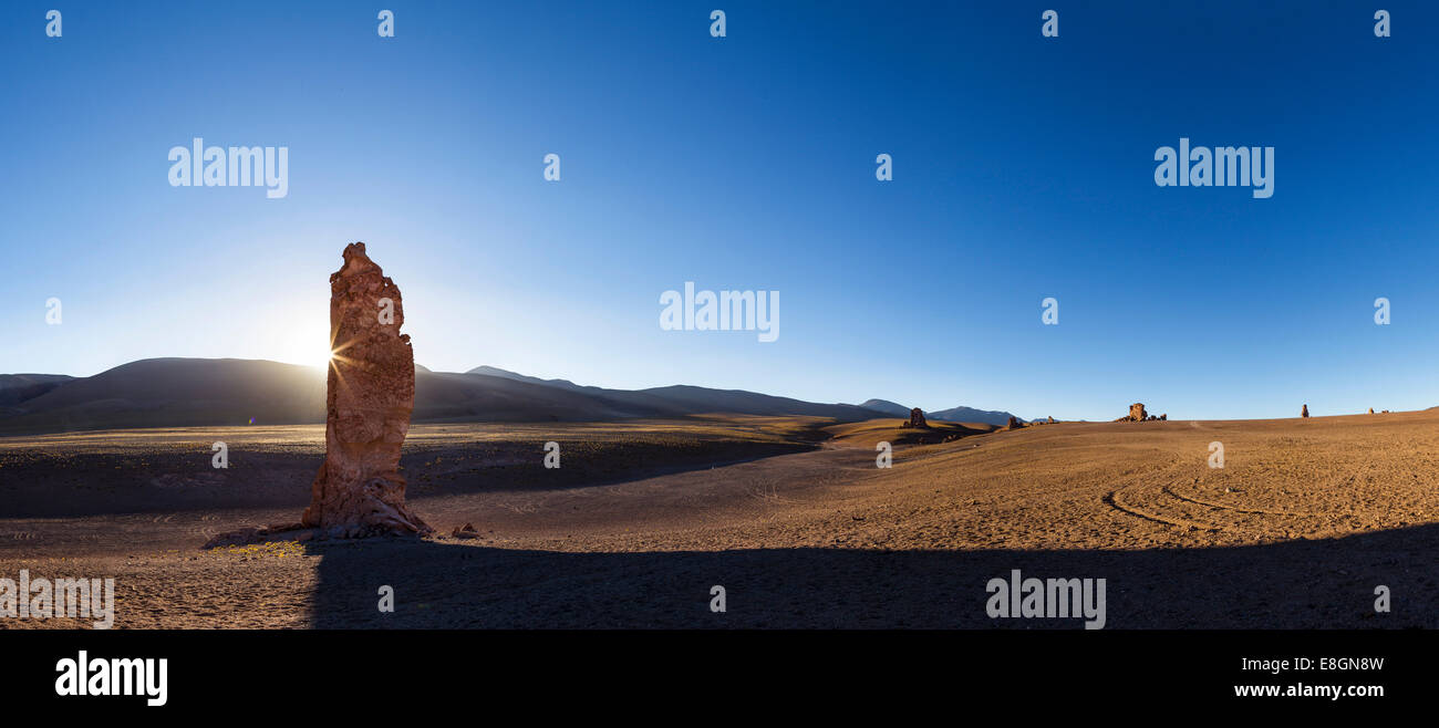 Tramonto, Monje de la Packana, il Deserto di Atacama, Cile Foto Stock