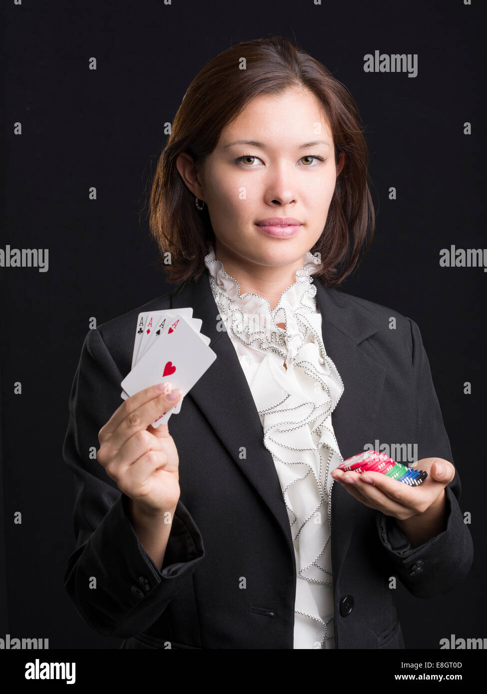 Giocatore professionale / giocatore di Poker Foto Stock