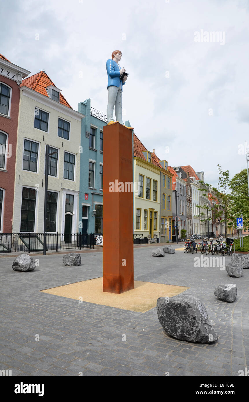 Statua del poeta Jacobus Bellamy, Bellamypark Vlissingen Paesi Bassi Foto Stock