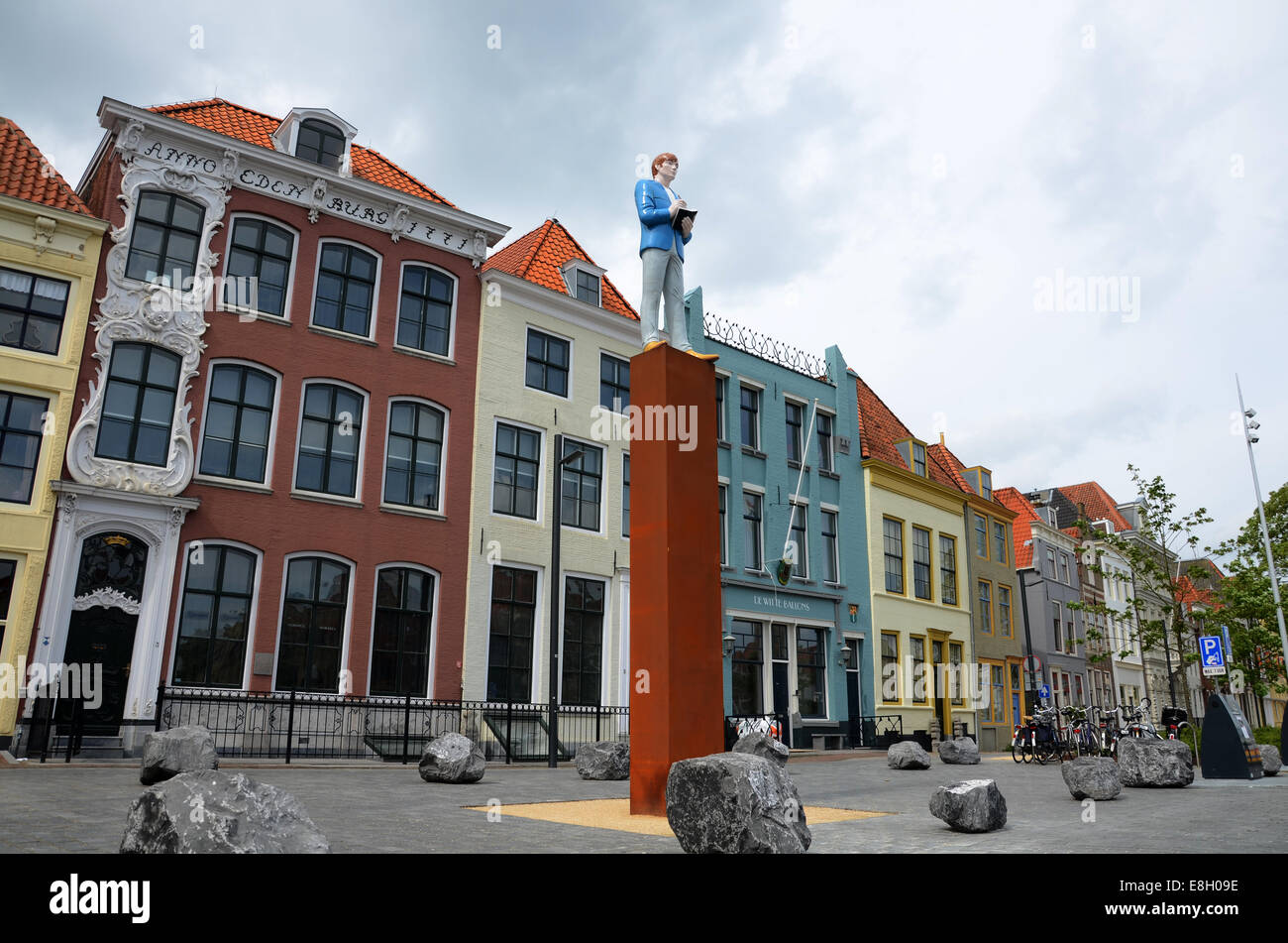 Statua del poeta Jacobus Bellamy, Bellamypark Vlissingen Paesi Bassi Foto Stock