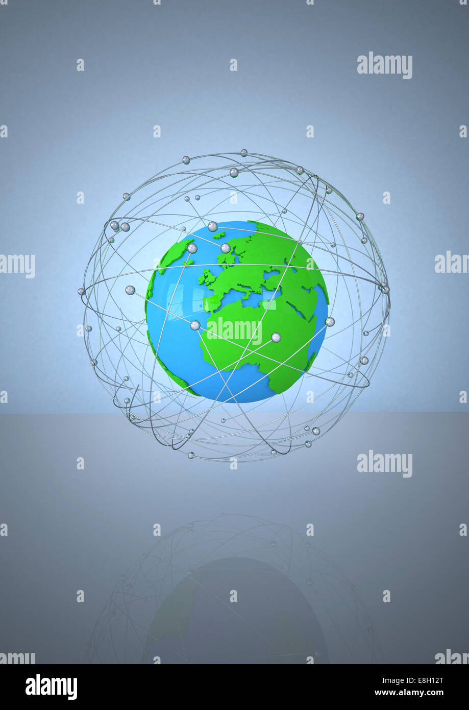 Illustrazione, Globe, rete Foto Stock