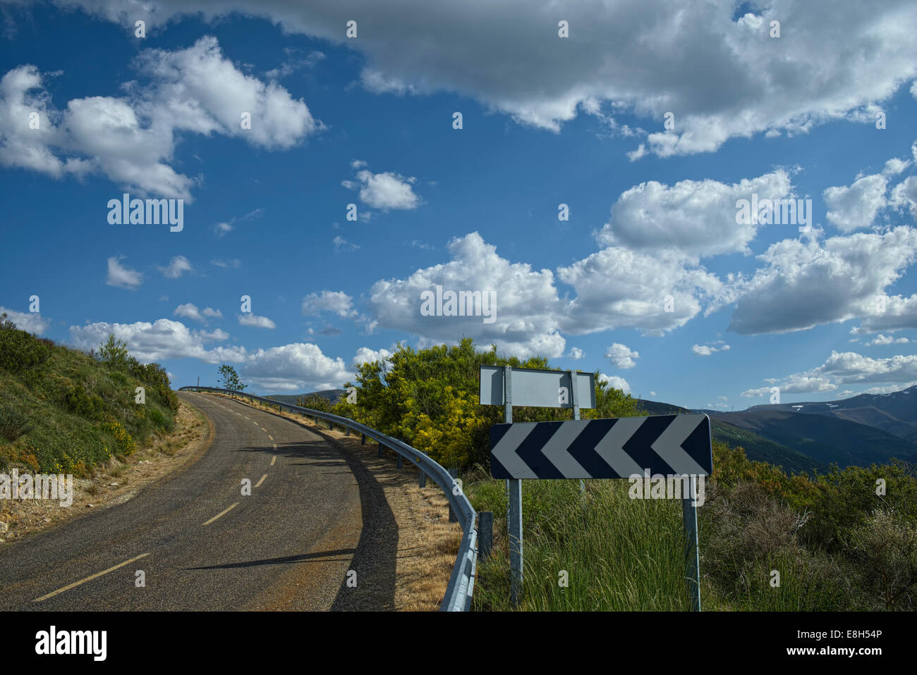 In Spagna, il modo di St James, castigliano di alta pianura, autostrada a titolo di St James Foto Stock